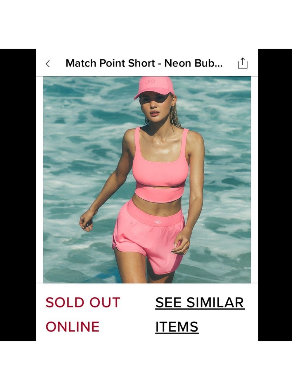 ALO Yoga Neon Bubblegum Pink Match Point Shorts NWT XS - Picture 2 of 9